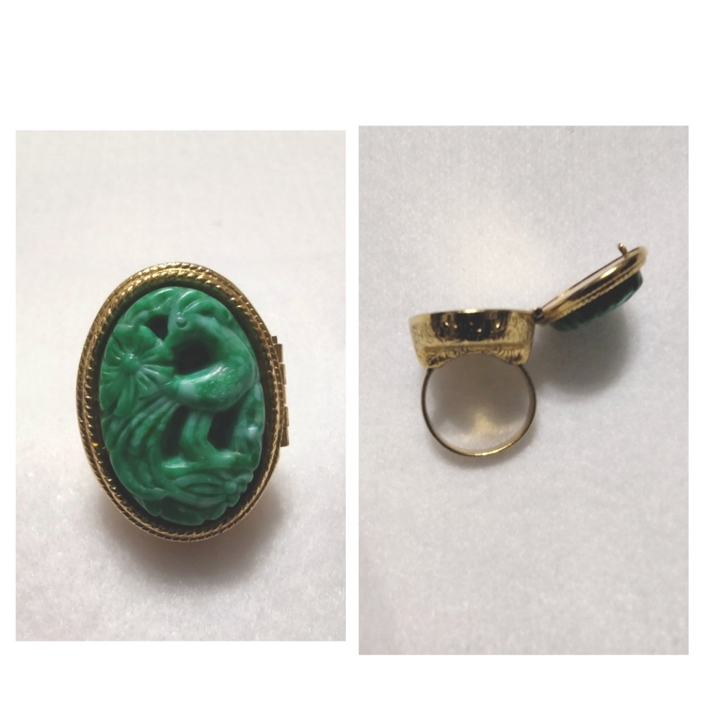 Vintage 70s Avon Perfume Ring Bird Of Paradise Diffuser